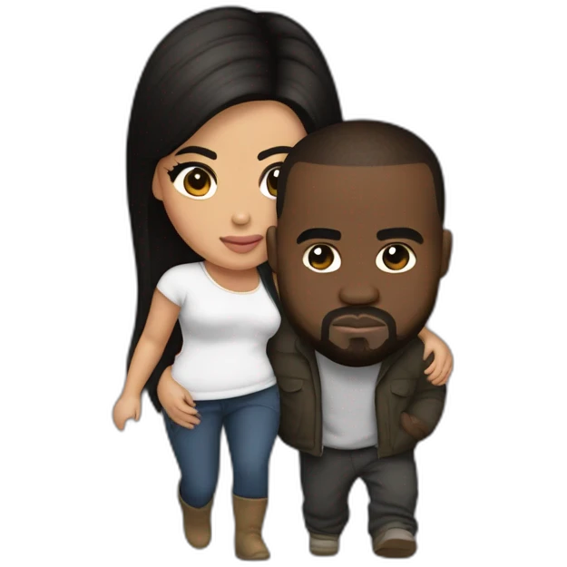 kim kardashian carrying midget kanye emoji