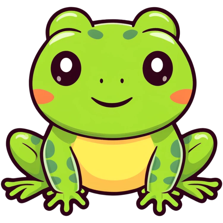 One big fluffy frog face so cute  emoji