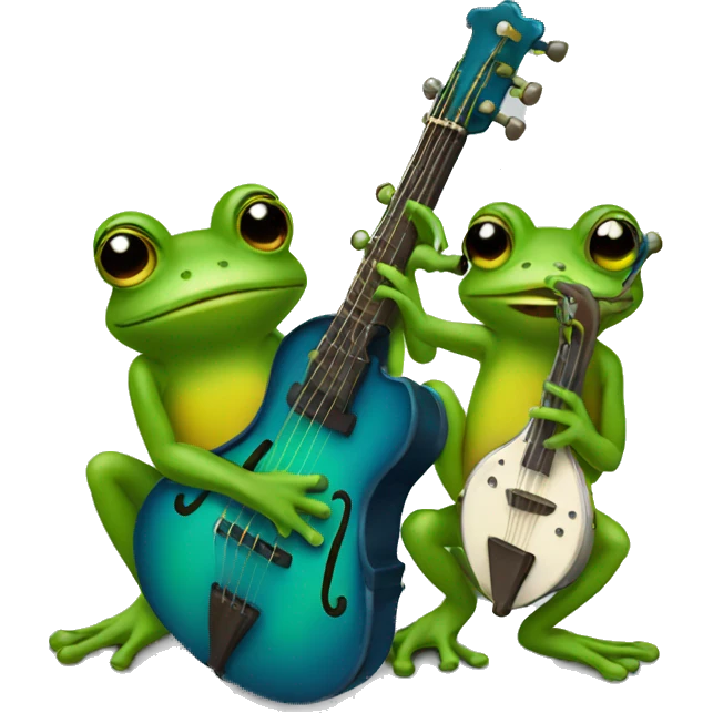 Froggies with instruments emoji