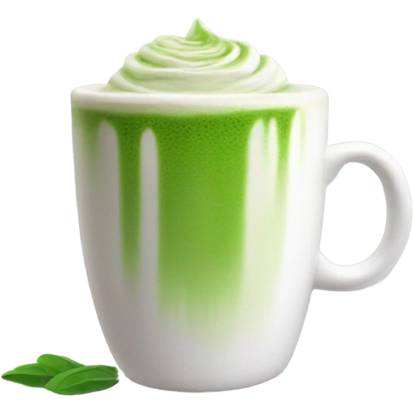 Realistic Matcha latte in white mug emoji