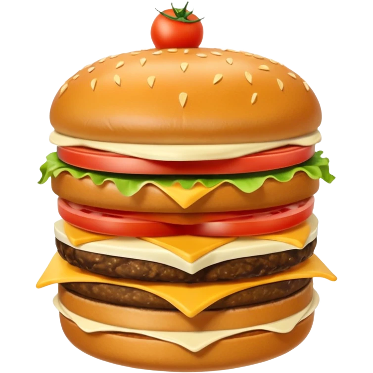Crea una escena que contenga el mega combo: una hamburguesa, un frappé y papas fritas emoji