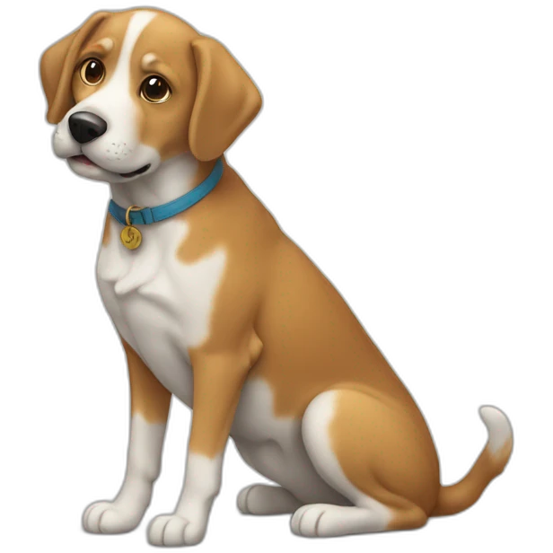 Un chien sur un chat emoji