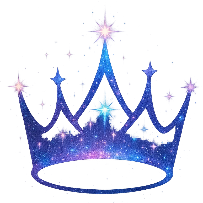 crown with a cosmic sparkle emoji