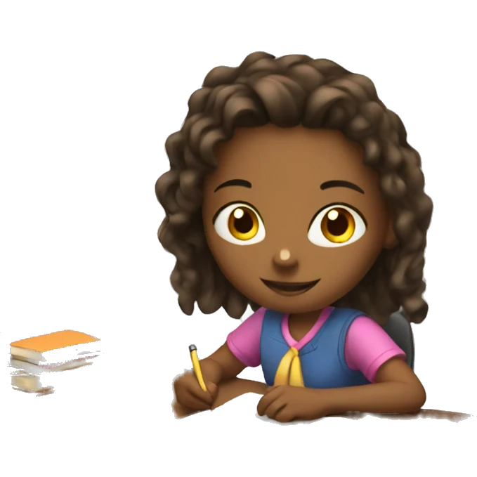 Girl doing homework emoji