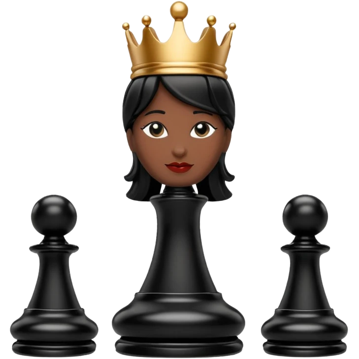 black chess pieces, queen piece emoji