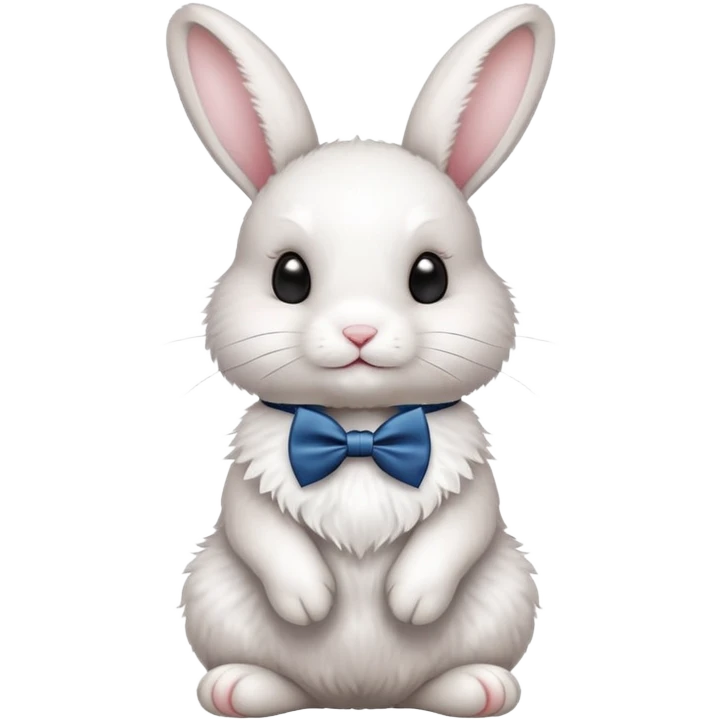 cute rabbit with bow tie, bunny with decorative ribbon emoji
