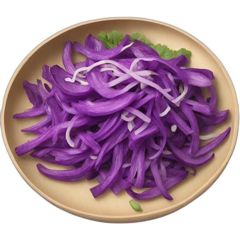 sliced purple vegetables in noodle dish emoji