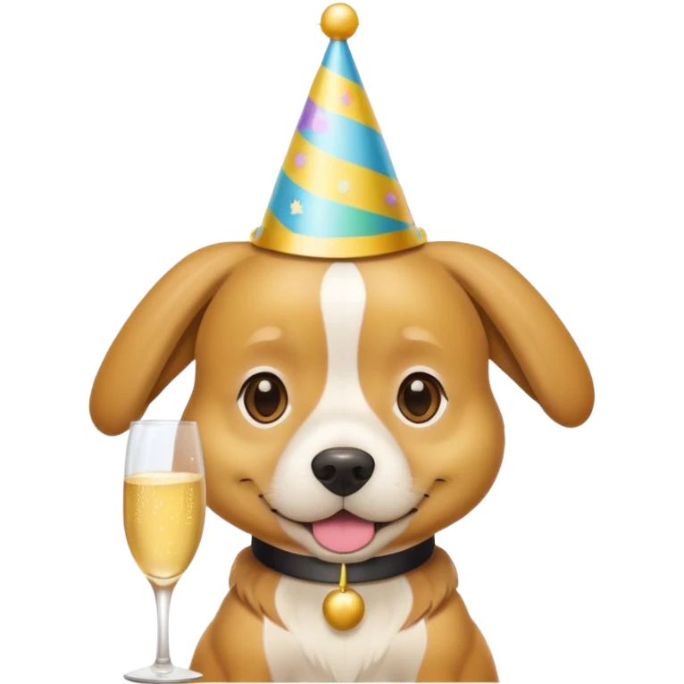 dog with champagne emoji