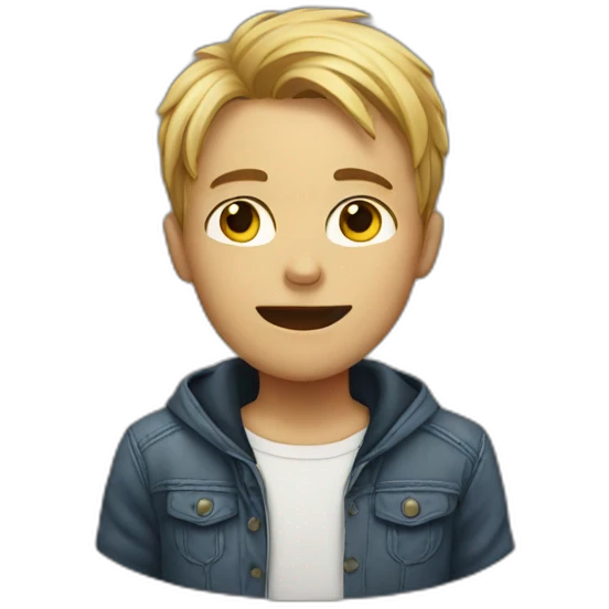 Boy with the skull emoji