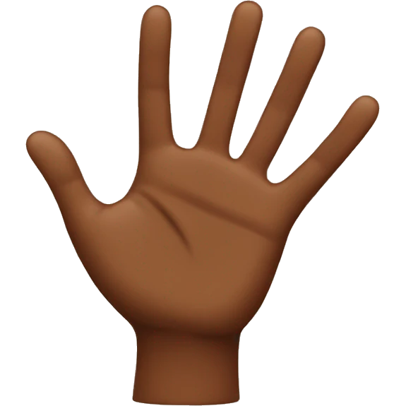 Brown waving hand and heart emoji