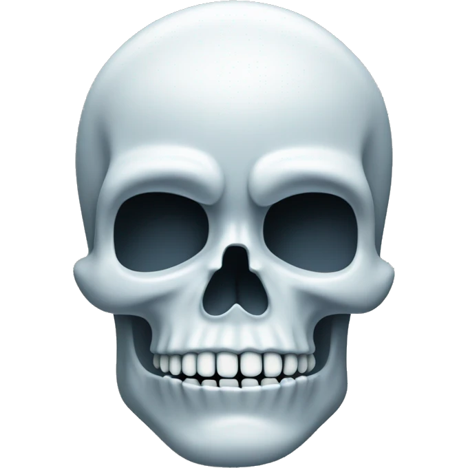 Ice chiseled white skull straight face emoji