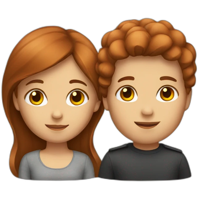 couple with chestnut hair emoji