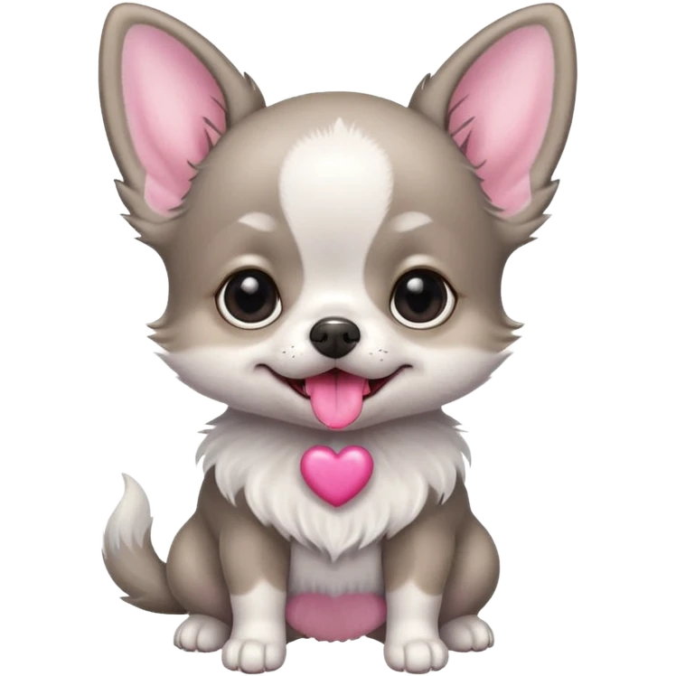 Grey baby Chihu dog emoji