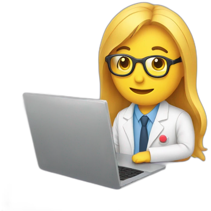 data scientist with graphs in a laptop emoji