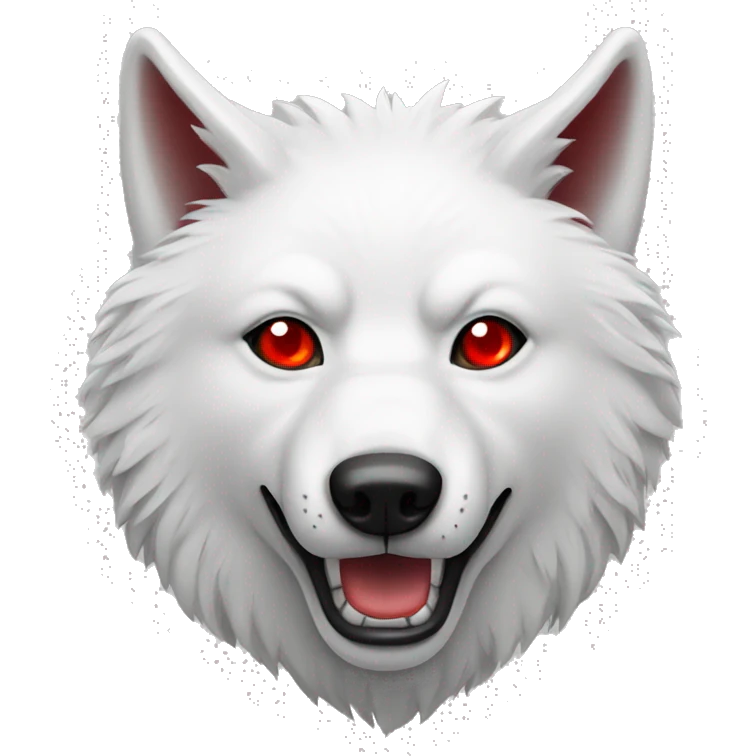white wolf with red red eyes emoji