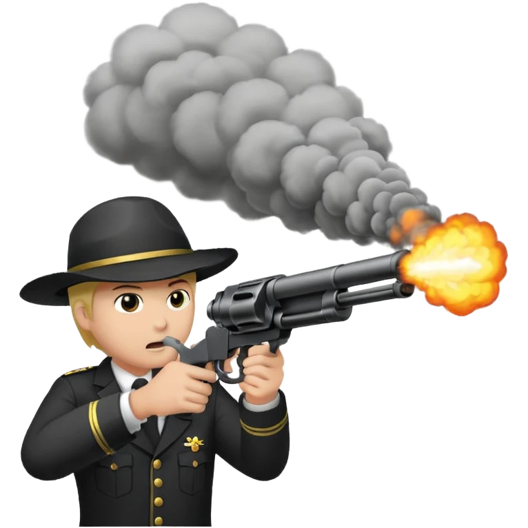 Gun firing emoji