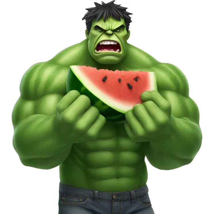 watermelon angry hulk emoji