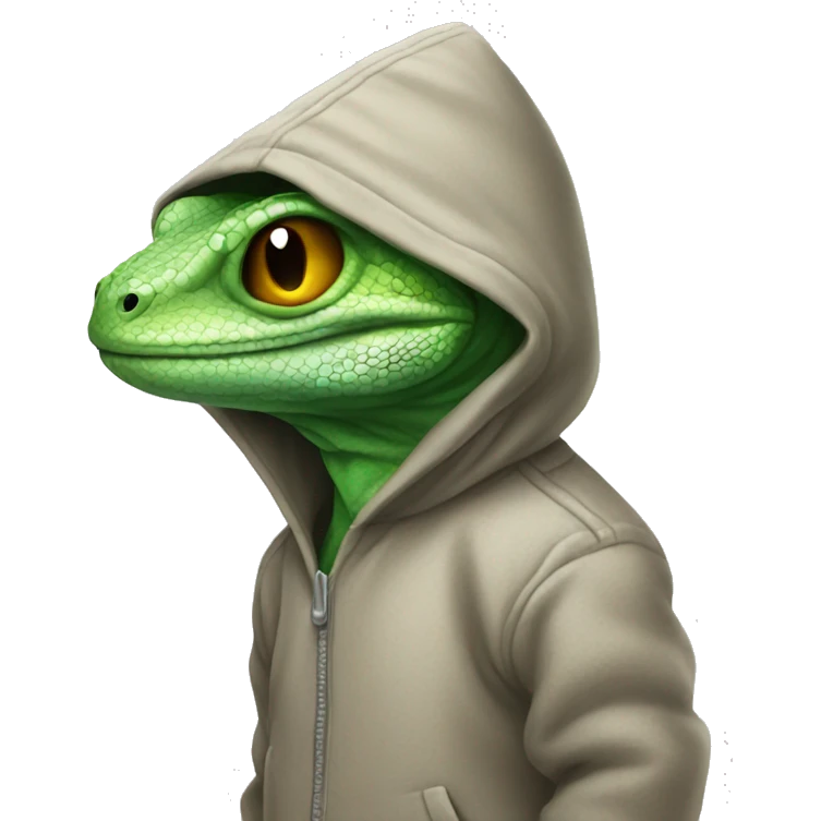 Lizard with a hoodie on emoji
