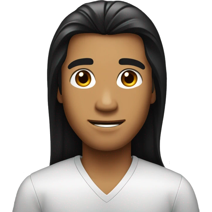 phillipino bronzed young man with long long straight black hair emoji