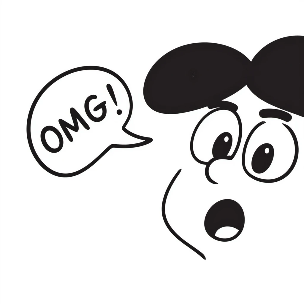 Shocked face with wide eyes saying "OMG!" emoji