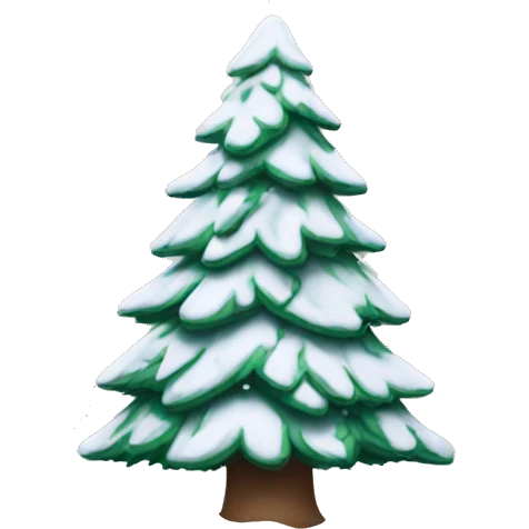 Christmas tree with snow emoji