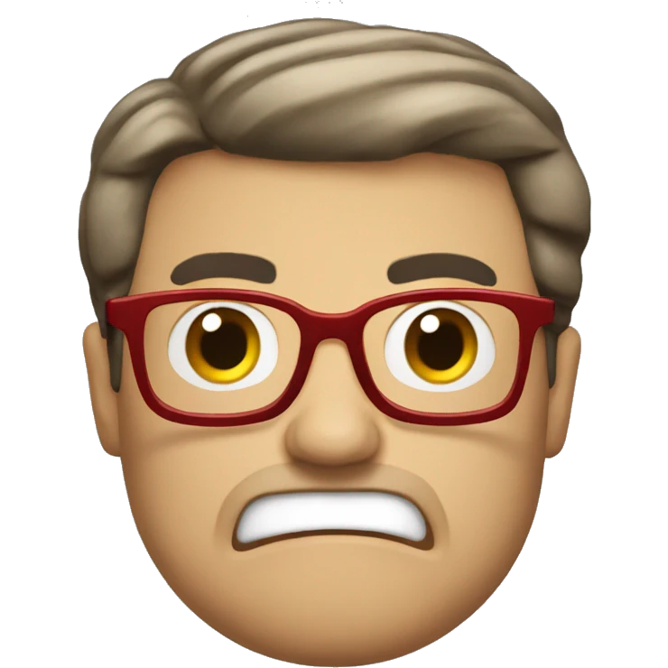 red angry nerd  emoji