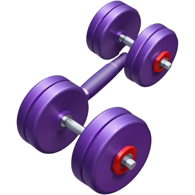 one purple red dumbbell, fitness weight emoji