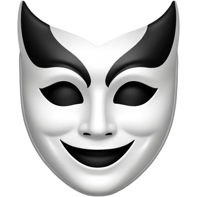 Create this emoji : 🎭 but in White and black  emoji