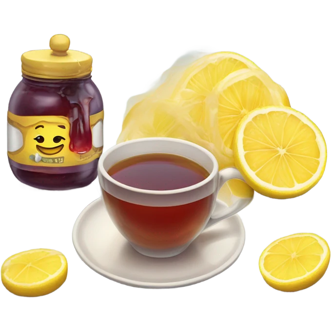 drink tea with honey lemon and jam emoji