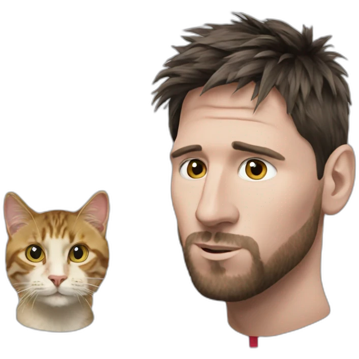 messi whit a cat in his head emoji