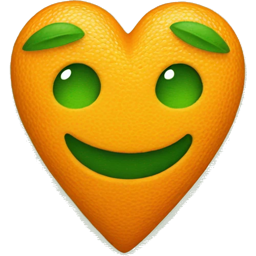 orange and green heart emoji