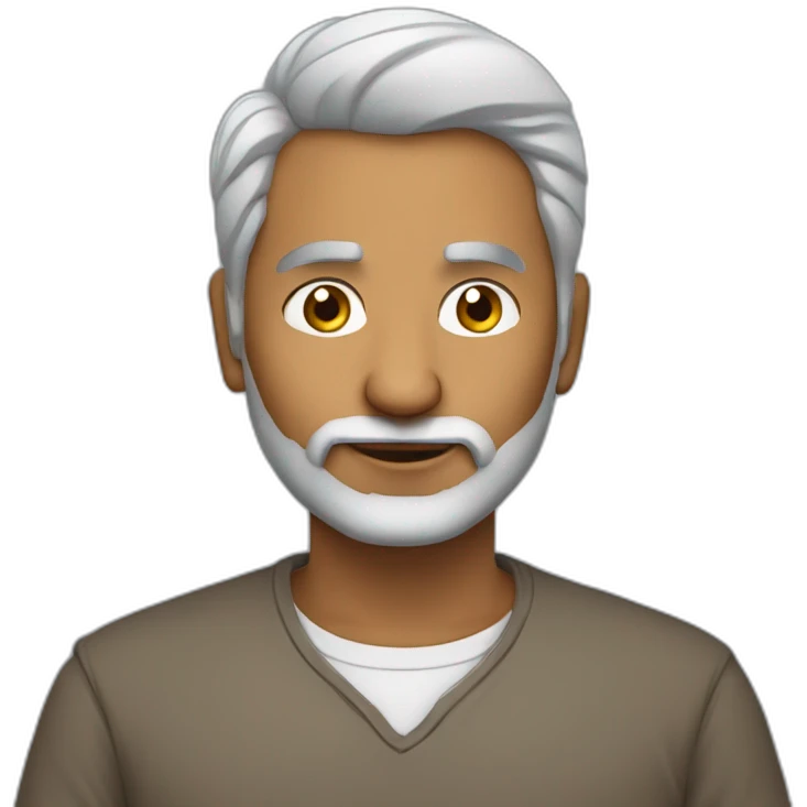 Aged 40 Indian Guy with no beard coding on the laptop emoji