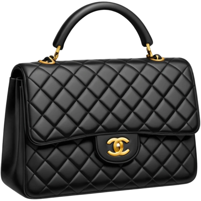 generate an ios genmoji of a black chanel bag emoji
