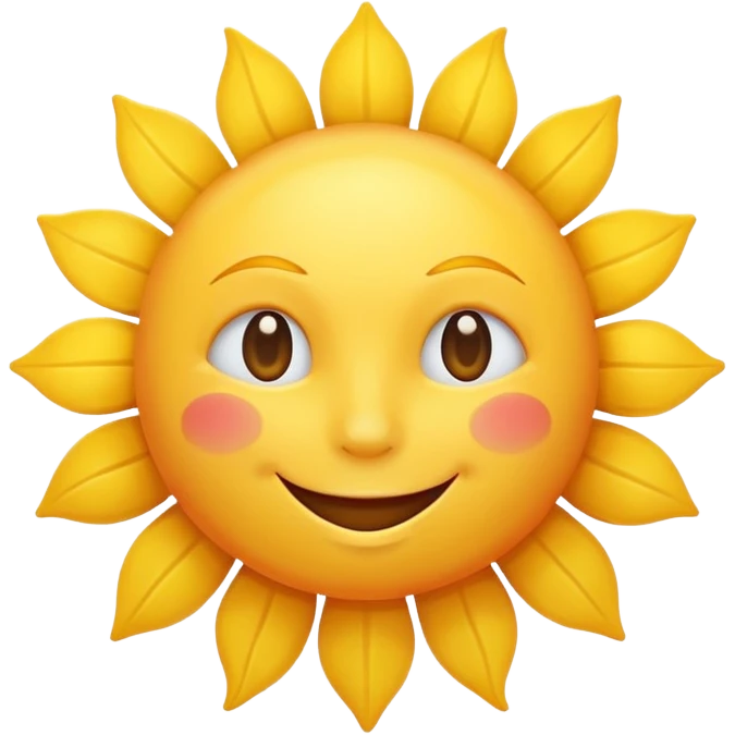 smiling sun emoji, simple and cheerful, apple style emoji