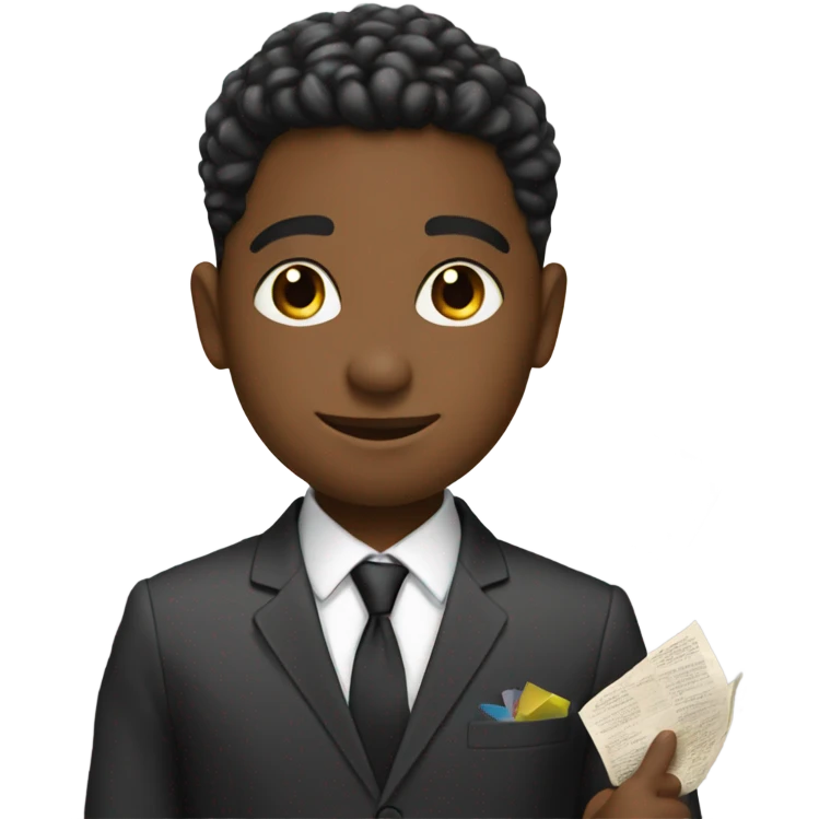boy in suit making a vision board emoji