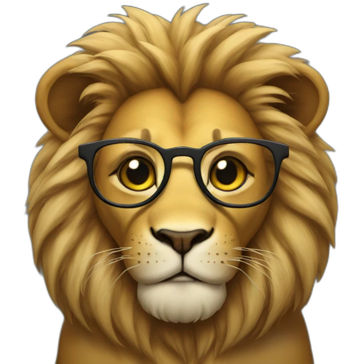 Lion with glasses  emoji