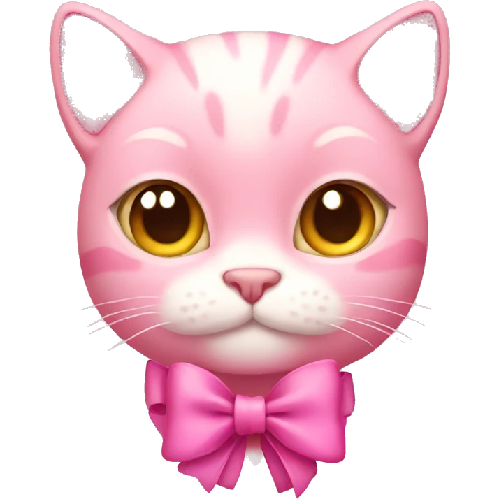 Pink cat with bow  emoji