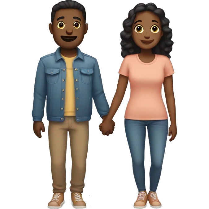 Cute couple holding hands  emoji