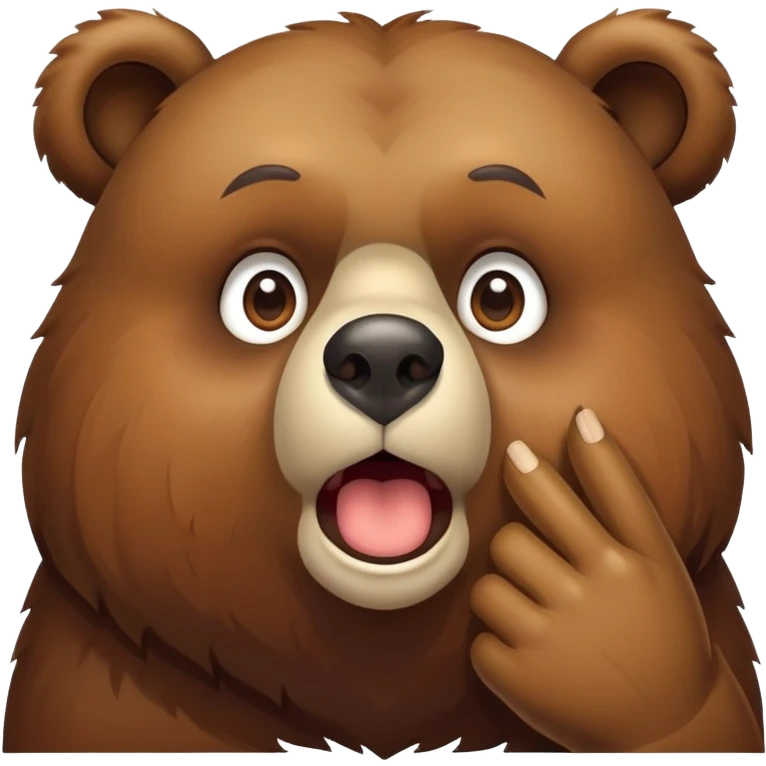 Bear going shhh emoji