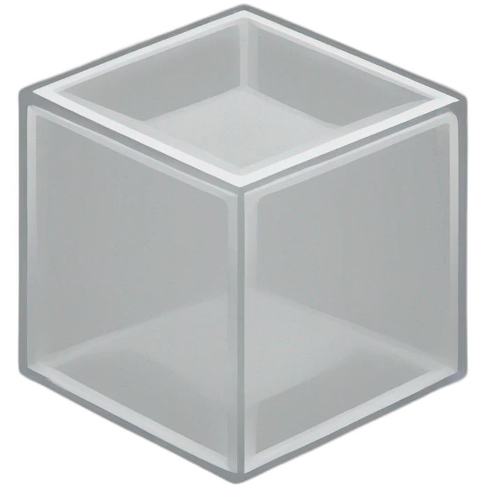 isometric transparent cube solid outline border emoji