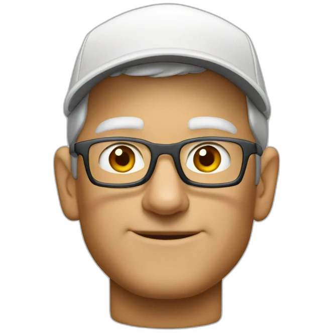 tim cook with a google color cap emoji