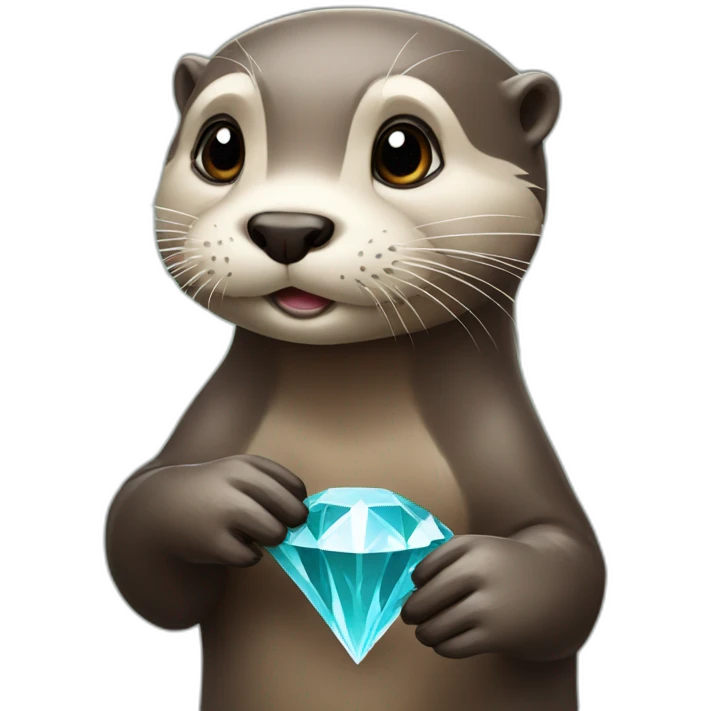 otter holding diamond emoji