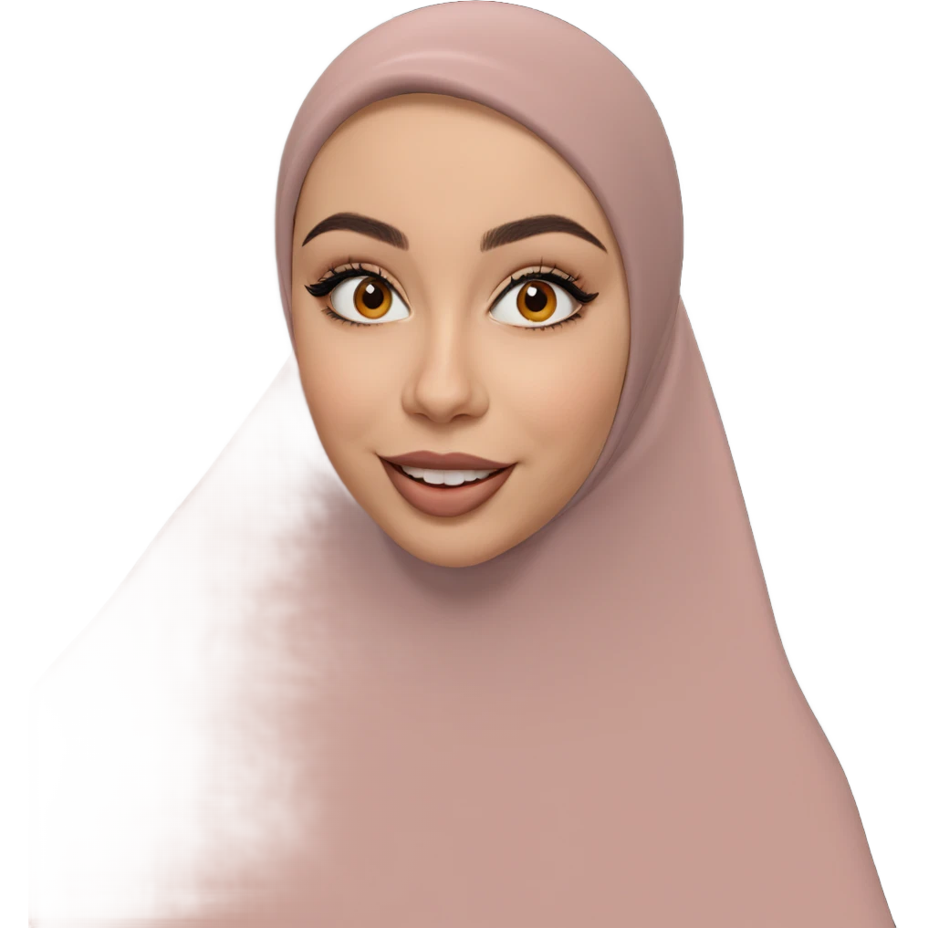 smiling girl in parody style emoji