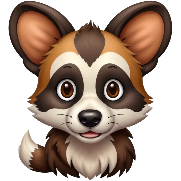 An African wild dog in cartoon style emoji