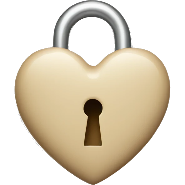 Closed beige lock heart emoji