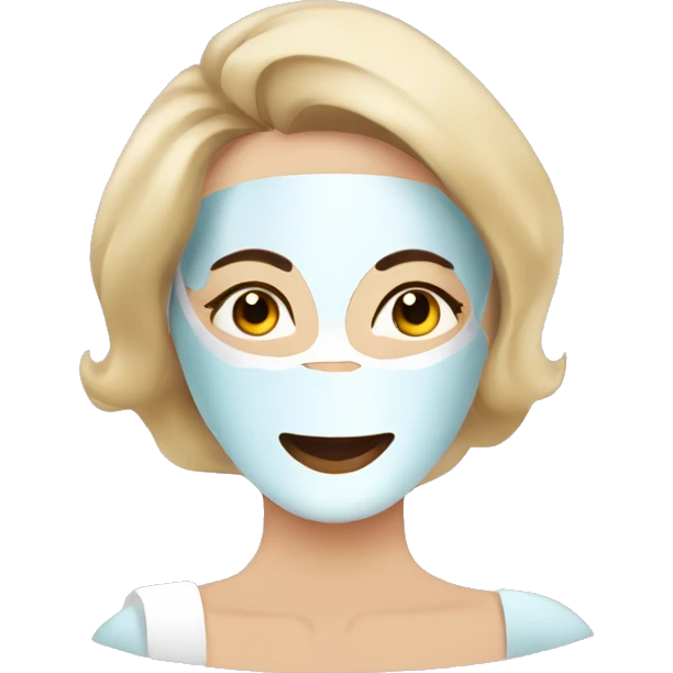 Lady with face mask spa beauty full face relaxing emoji