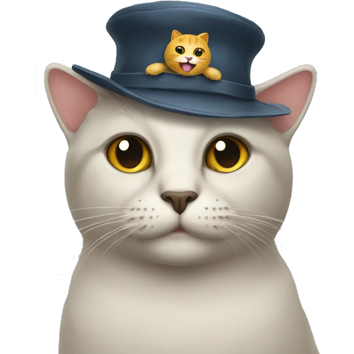 cat with seal on its head emoji
