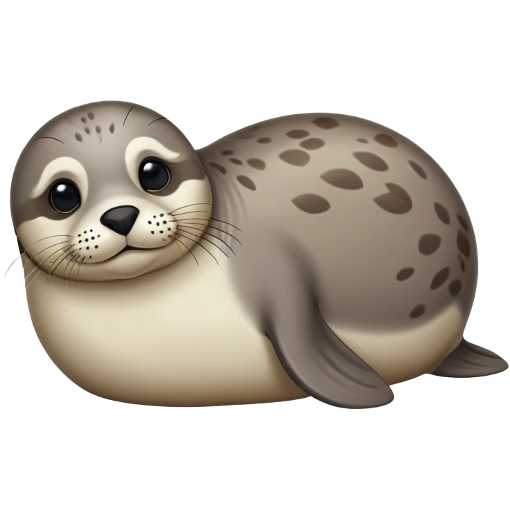 Cute, Disney-style harbor seal laying down emoji