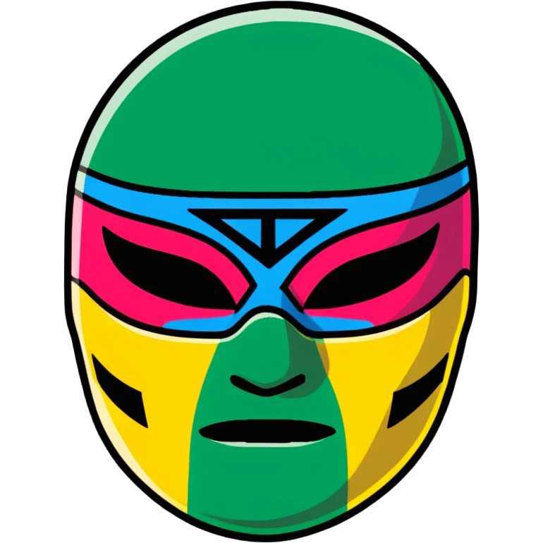 luchador ski mask, colorful mexican wrestling mask emoji
