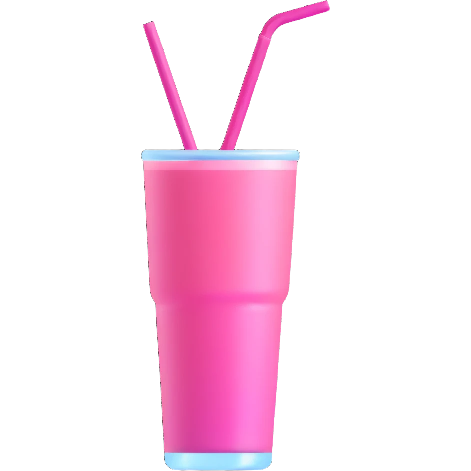pink beverage with a straw emoji